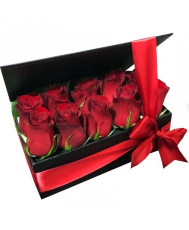 rosas en caja san valentin 