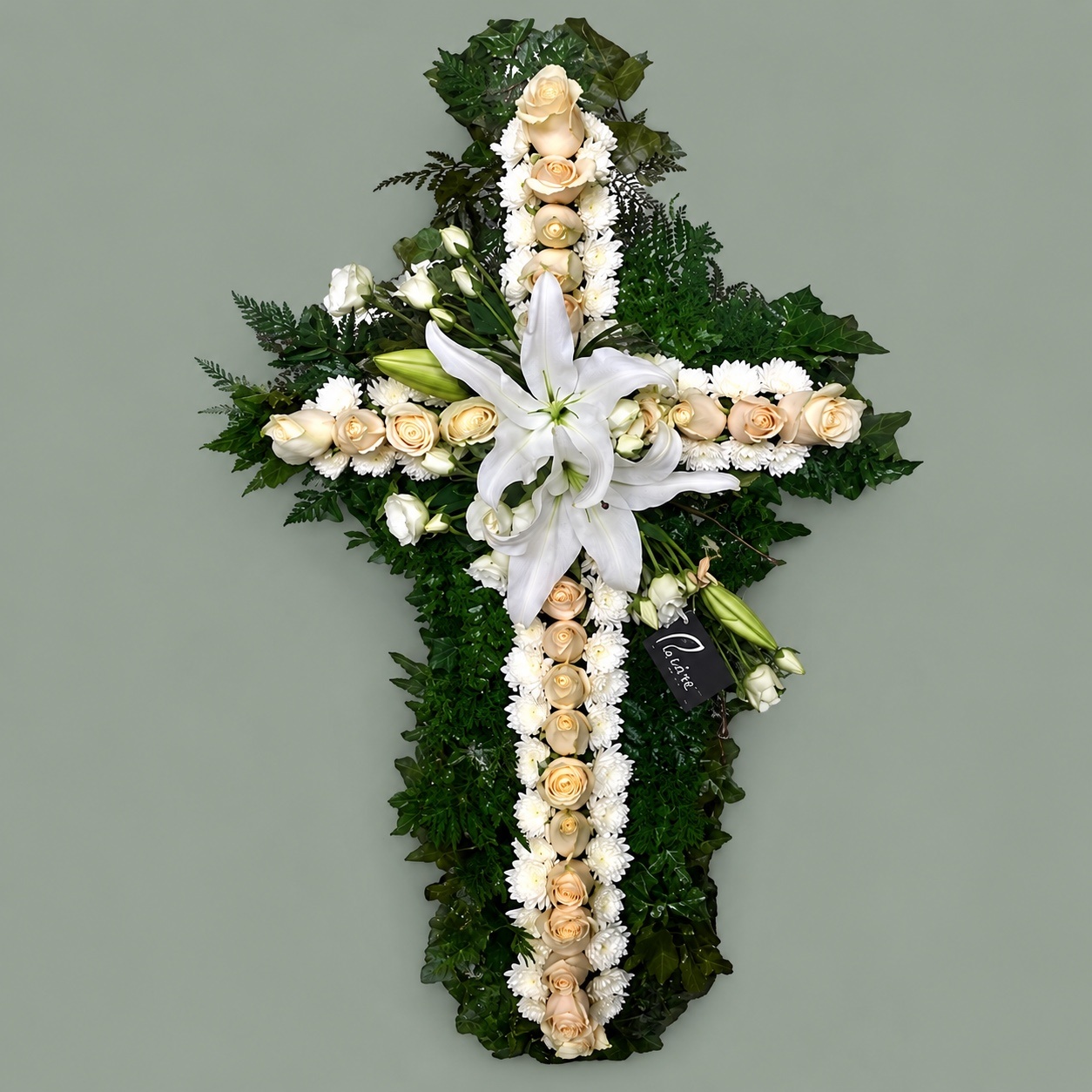 Cruz floral para funeral