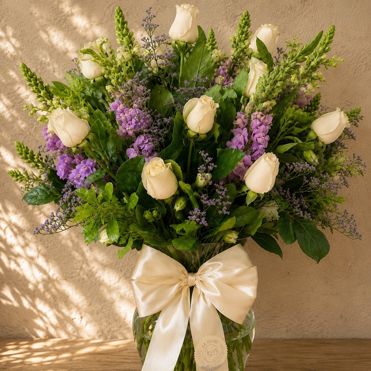 Arreglo de flores blancas para funeral