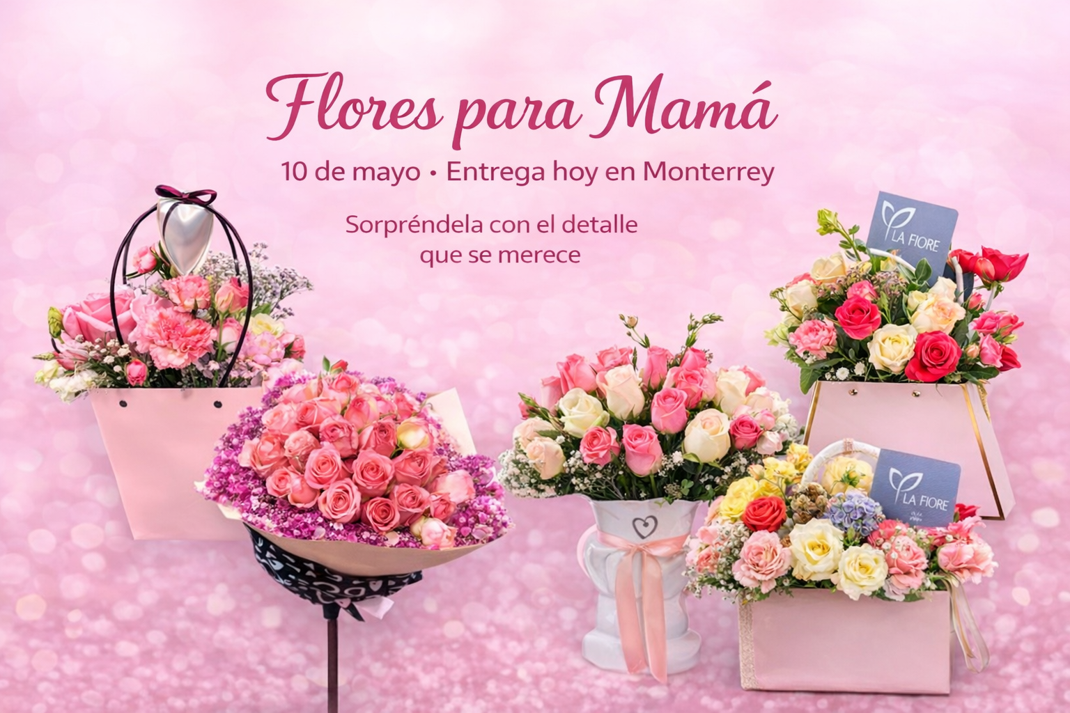 Flores para mamá con entrega hoy en Monterrey